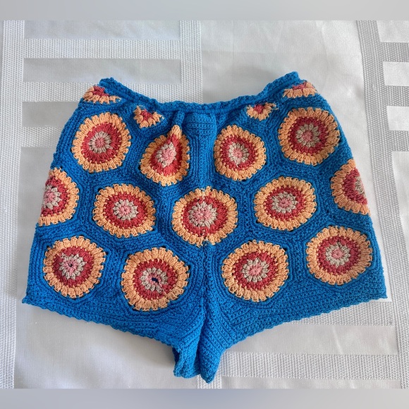 Free People crochet colorful lined shorts with...
